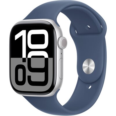 Apple Watch 10 GPS 46mm z aluminium srebrnym pasek sportowy S/M Niebieski