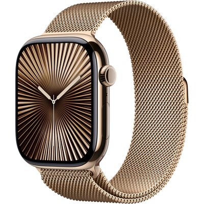 Apple Watch 10 GPS + Cellular 42mm z tytanu złotym bransoletą mediolańską Złoty