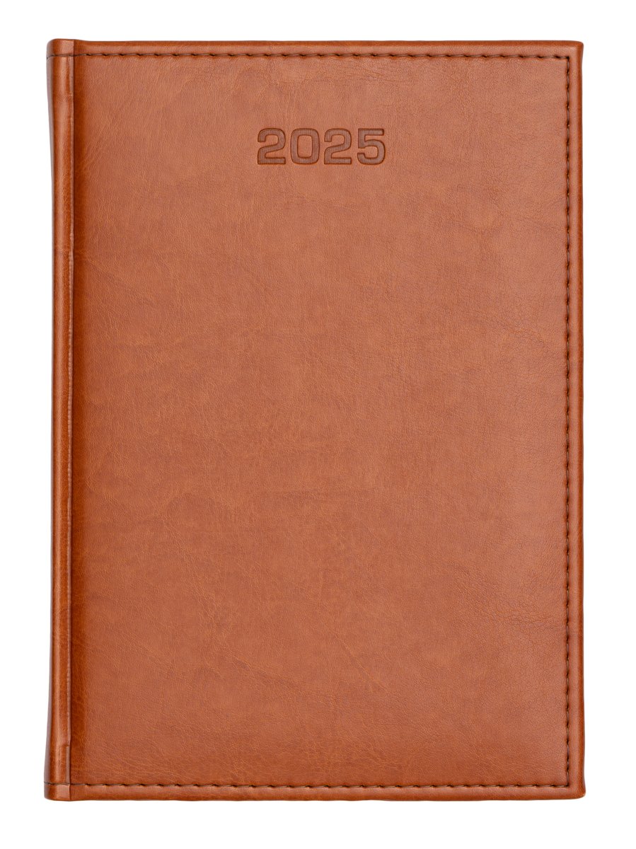 Kalendarz książkowy 2025 tygodniowy A4 Dazar JASNY BRĄZOWY