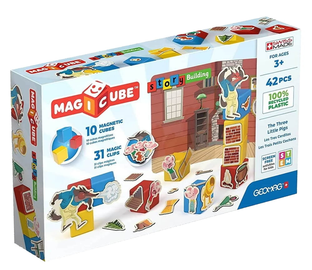 Klocki magnetyczne GEOMAG Magicube - 3 małe świnki