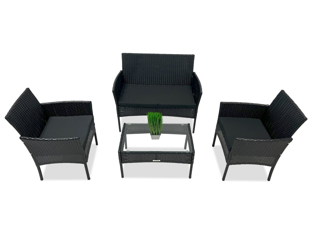 Zestaw meble ogrodowe dla 4 osoby JUST RELAX Classic Style CZARNY