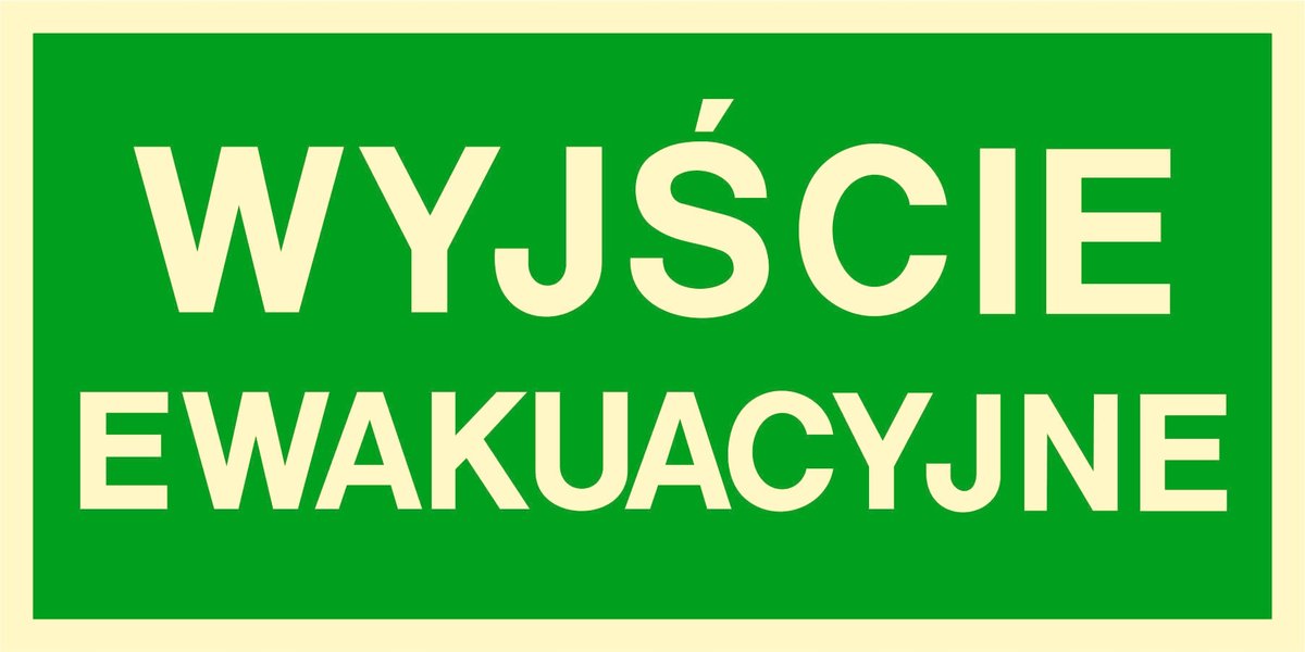 Tablica Wyjście ewakuacyjne świecąca świecąca 20x40cm