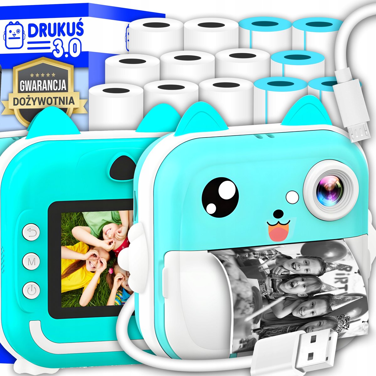 3.0 DRUKARKA TERMICZNA APARAT KAMERA NATYCHMIASTOWY DRUK +13 ROLEK