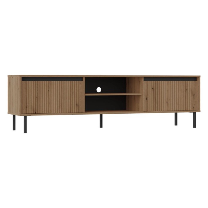 Szafka RTV ryflowana OSAKA 2S 312 Dąb evoke