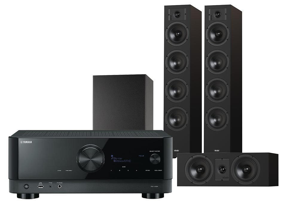 Yamaha RX-V6A (czarny) + Diva 6 + 7 (czarny) + BASSO 880 (czarny)