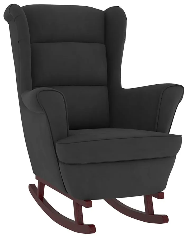 Czarny klasyczny fotel bujany do salonu H6-S33