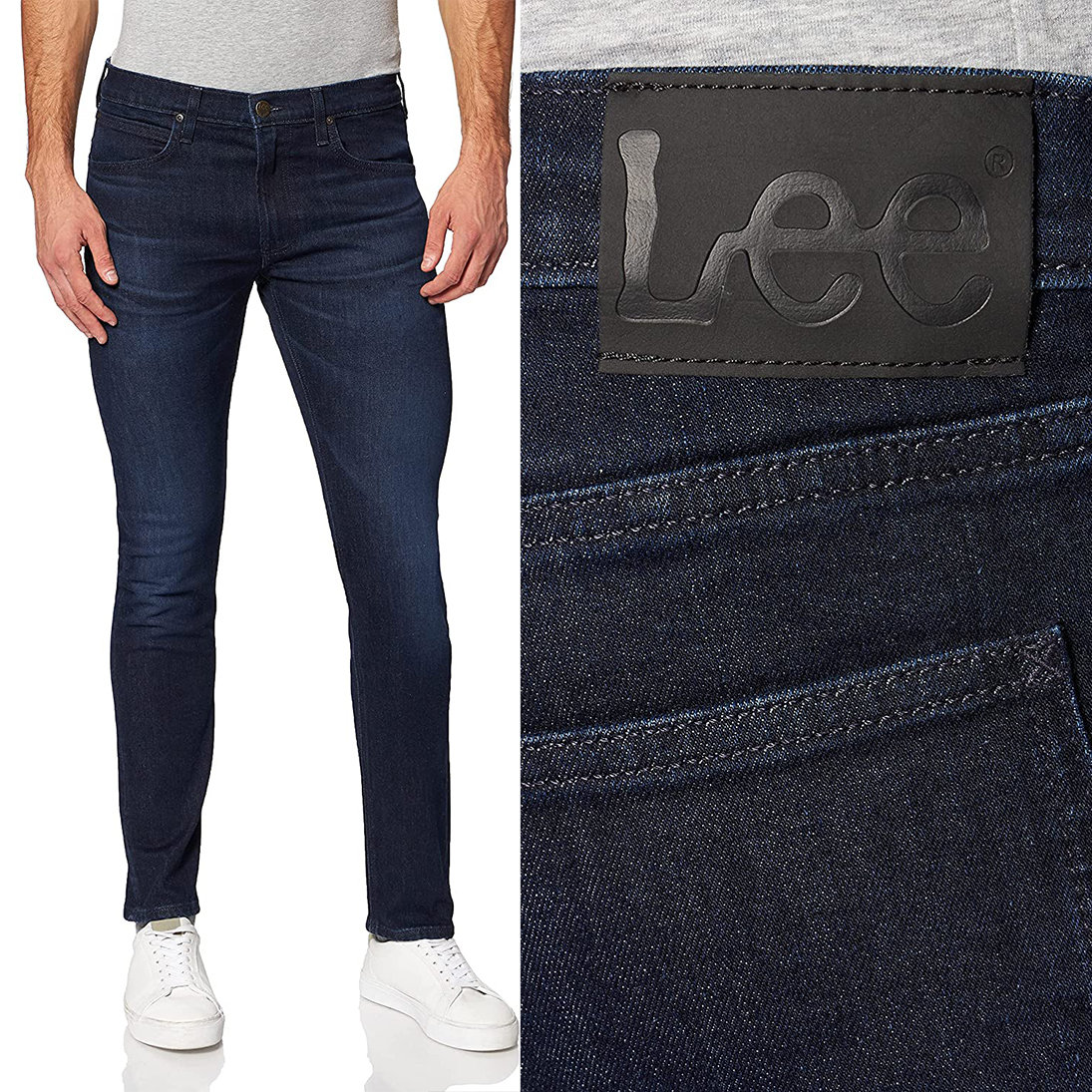 Lee Luke Slim Dark Park Granatowe Rurki W29 L32