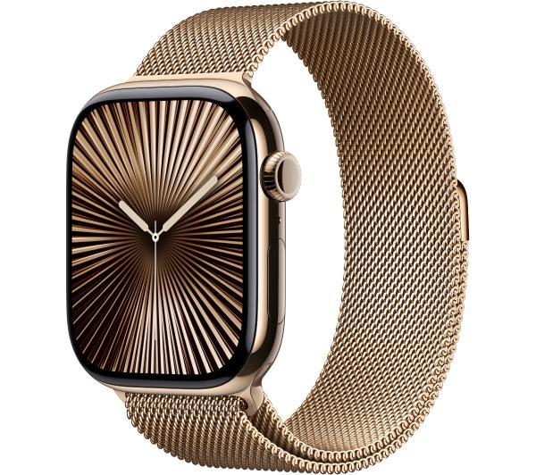 Apple Watch 10 GPS + Cellular 42mm z tytanu złotym bransoletą mediolańską Złoty