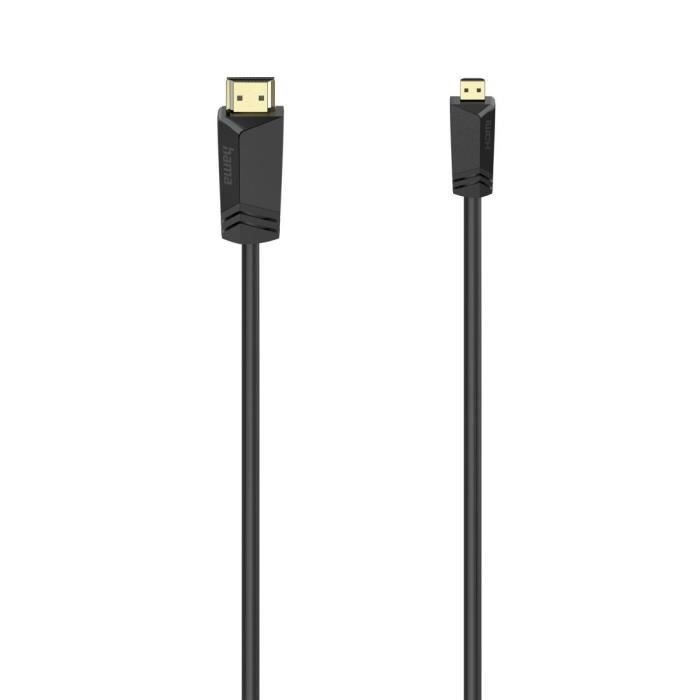 Kabel HDMI™ o dużej szybkości transmisji. wtyk typu A - wtyk typu D (mikro), Ethernet, 2m