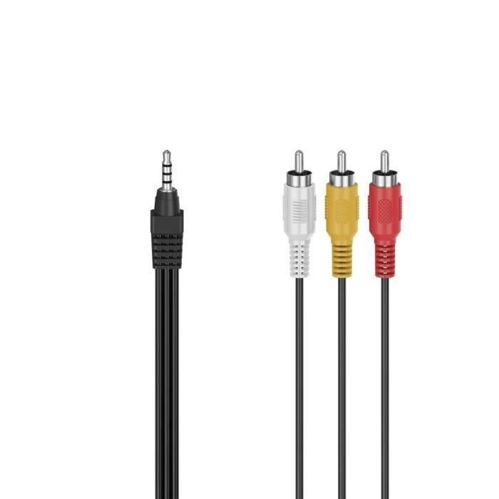 Kabel audio-wideo, 4-biegunowe złącze męskie 3,5 mm - 3 męskie wtyczki RCA, 1,5 m