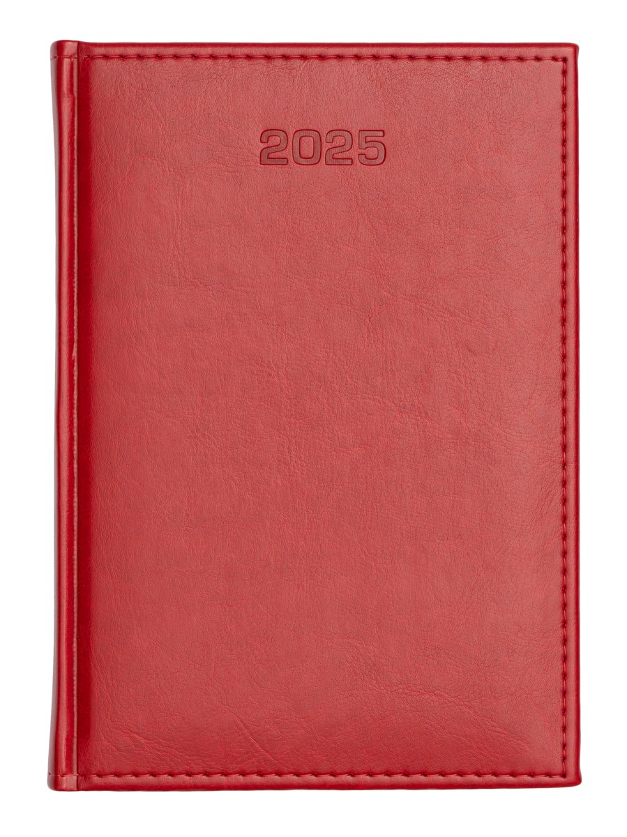 Kalendarz książkowy 2025 tygodniowy A5 Dazar CZERWONY