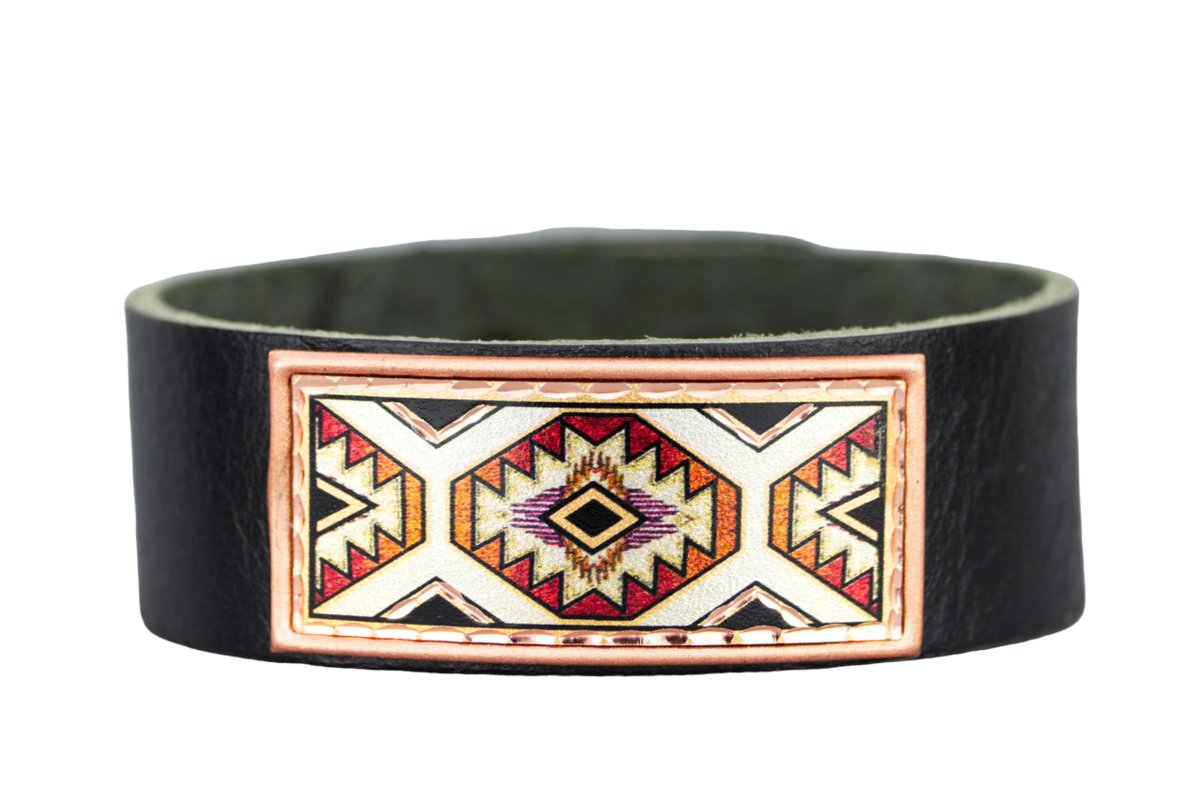 Bransoletka Skórzana - Motyw Geometryczny BL_119