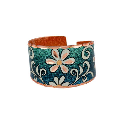 Pierścionek miedziany - Motyw Kwiaty RF_02