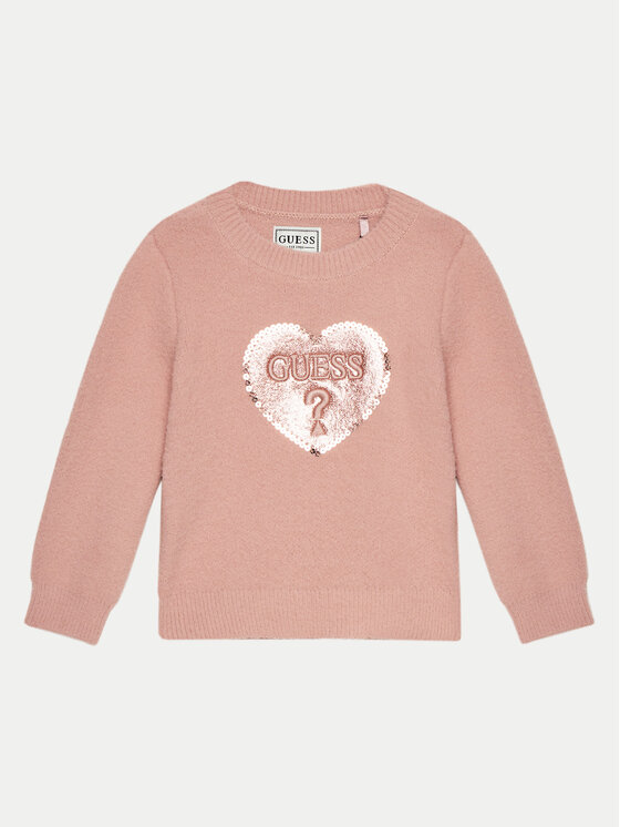 Guess Sweter K4BR02 Z3220 Różowy Regular Fit