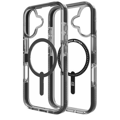 Etui ZAGG Santa Cruz Snap MagSafe do Apple iPhone 16 Przezroczysto-czarny
