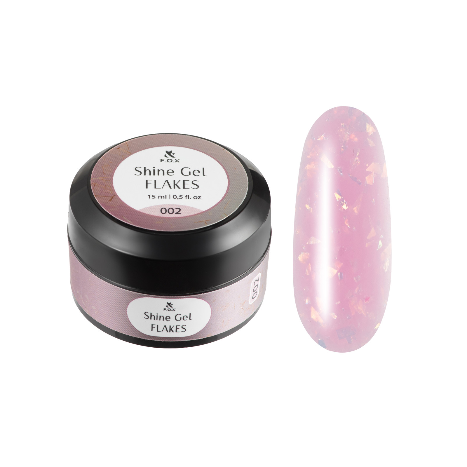 Żel do wzmocnienia i modelowania F.O.X Shine Gel Flakes 002, 15 ml