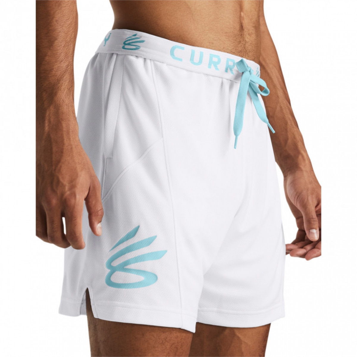 Męskie spodenki do koszykówki Under Armour Curry Splash Short - białe - UNDER ARMOUR