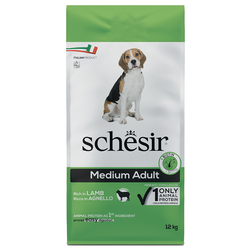 Schesir Dog Medium Adult, jagnięcina - 12 kg