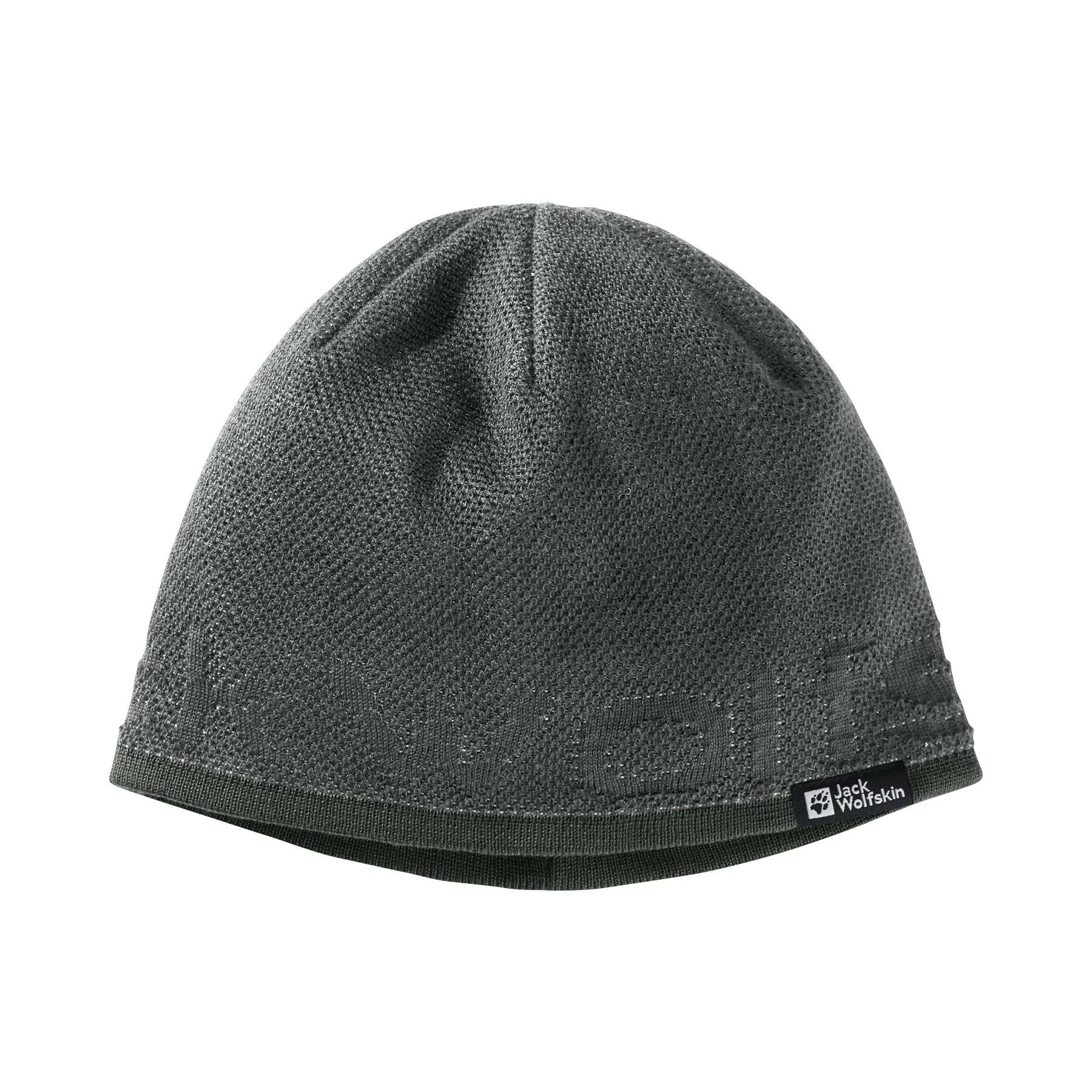 Czapka zimowa Jack Wolfskin BRAND BEANIE Cool Grey - ONE SIZE