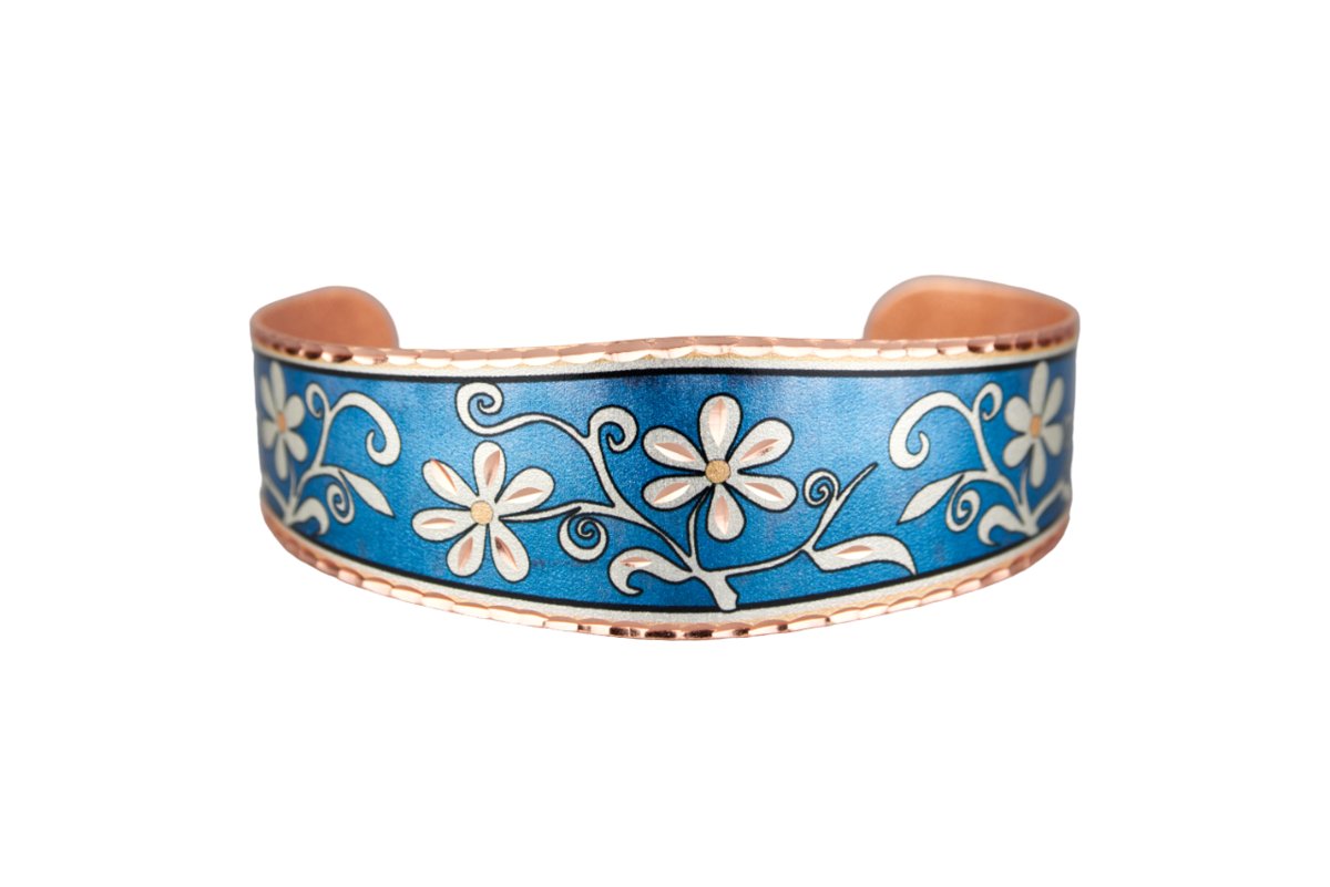 Bransoletka Miedziana - Motyw Kwiaty BF_06