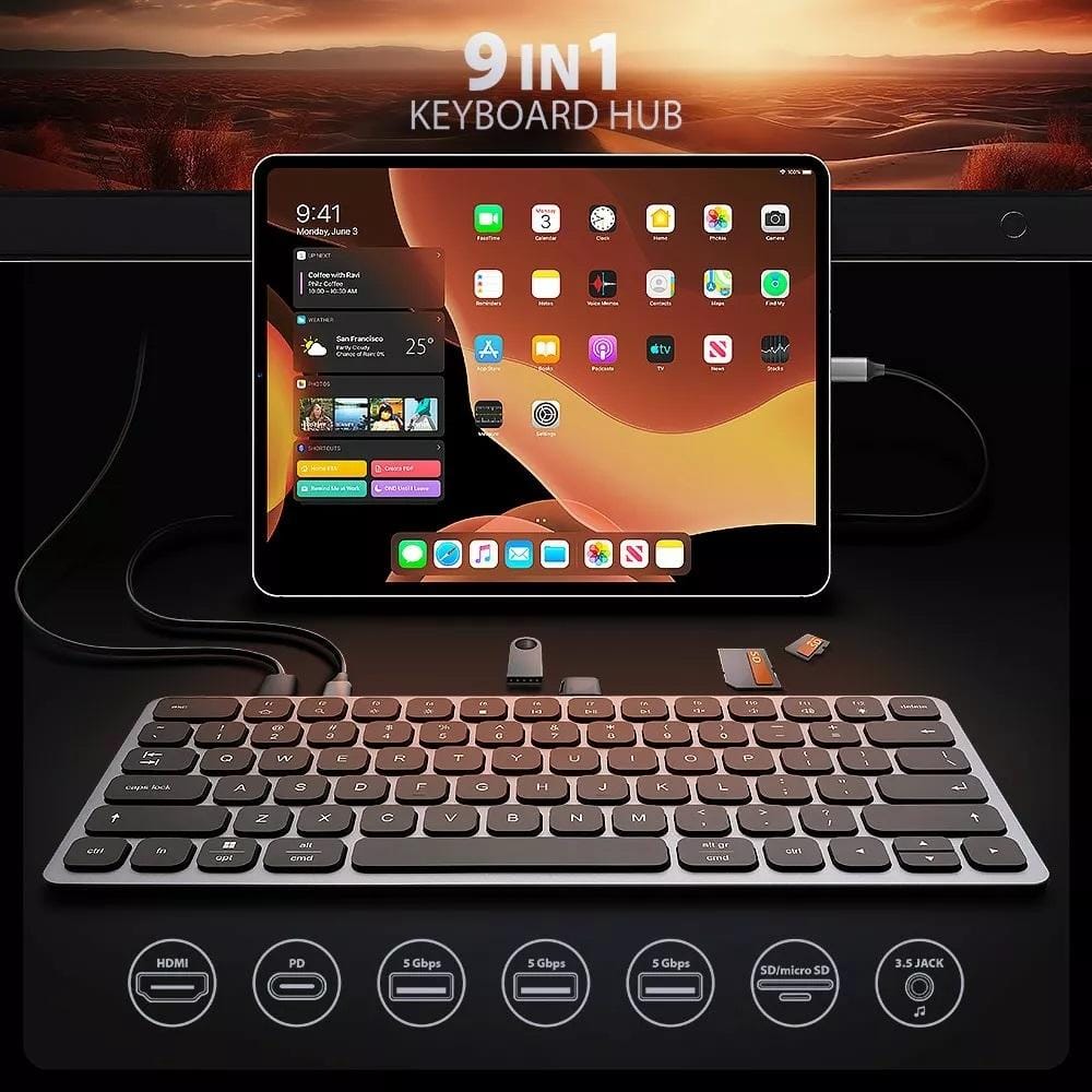 USB-C Axagon HMC-KB-US z hubem USB, czytnikiem microSD/SD, HDMI 4K/60Hz, PD 100W, układ US  HMC-KB-US