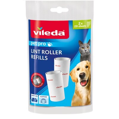 Vileda Pet Pro Wkład Do Rolki Do Usuwania Sierści Lint Roller Refills 2szt 173392..