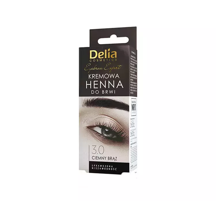 Delia Cosmetics Henna do brwi kremowa ciemny brąz 3.0