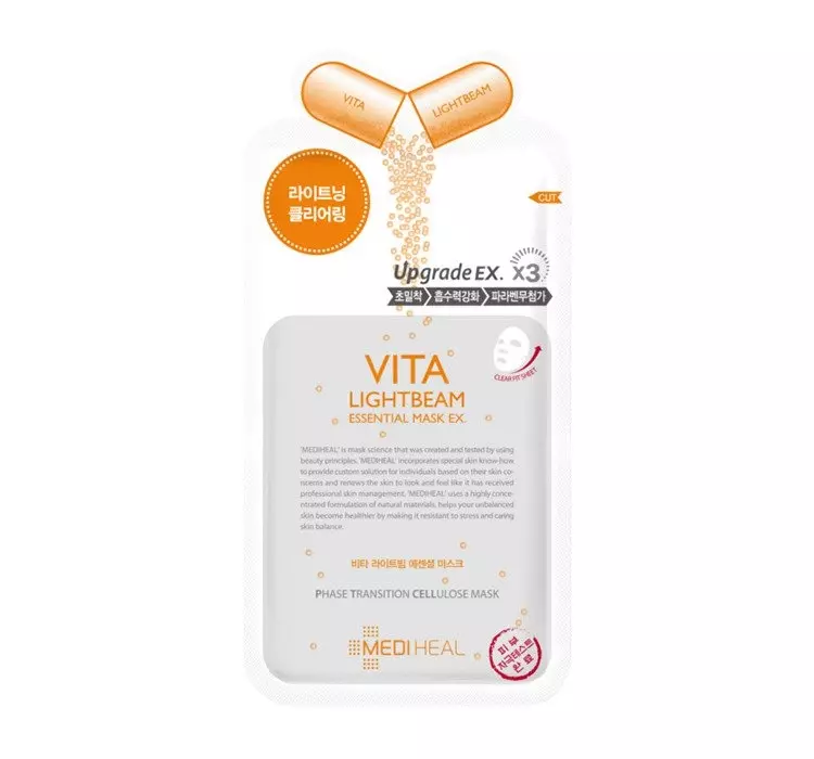Mediheal Vita Lightbeam Essential Mask EX 24 ml Wyrównująca koloryt maska do twarzy Mediheal