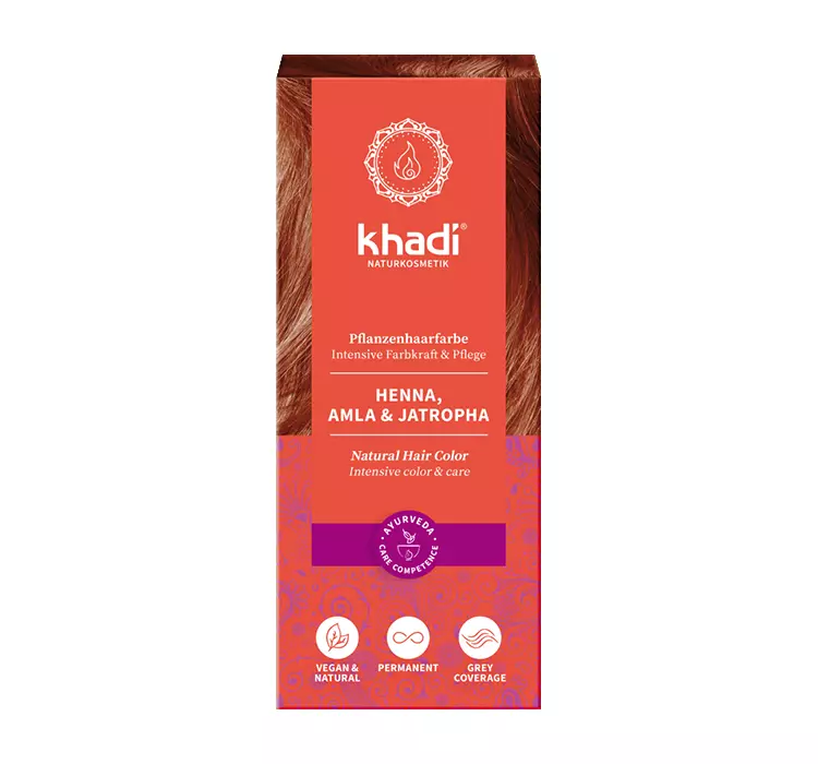 KHADI (farby do włosów) Henna naturalna z amlą i jatrophą - Khadi - 100g BP-4260378040114