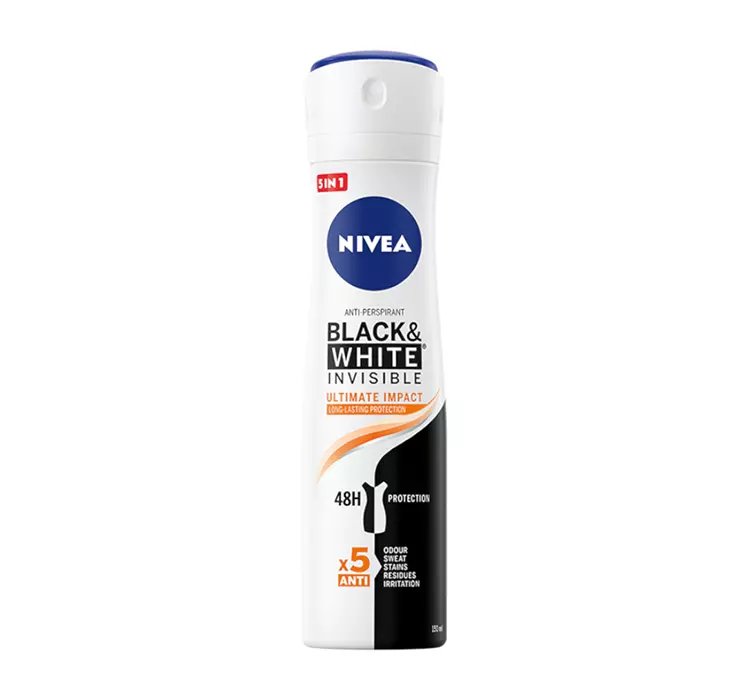 Nivea BLACK WHITE INVISIBLE ULTIMATE IMPACT 5IN1 DEZODORANT SPRAY 150ML
