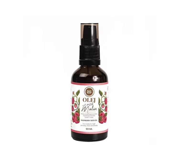 MEXMO OLEJ Z PESTEK MALIN DO WŁOSÓW ŚREDNIOPOROWATYCH I WYSOKOPOROWATYCH TWARZY I CIAŁA 50ML