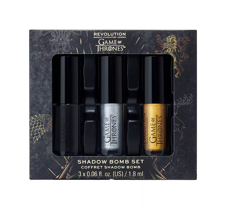 MAKEUP REVOLUTION X GAME OF THRONES ZESTAW KREMOWYCH CIENI DO POWIEK 3X1,8ML