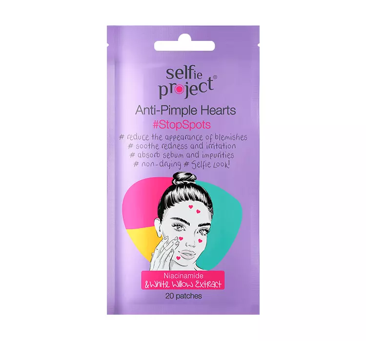 SELFIE PROJECT ANTI - PIMPLE HEART PLASTRY PUNKTOWE NA WYPRYSKI 20 SZTUK
