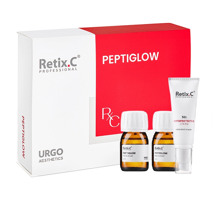 RETIX C PEPTIGLOW ZESTAW PEELING KWASOWY 2X24ML + OCHRONNY KREM SPF50+ 45ML