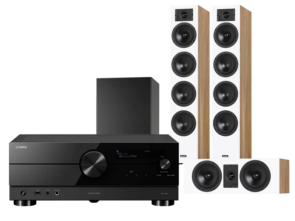 Yamaha RX-A2A (czarny) + Diva 6 + 7 (dąb) + BASSO 880 (czarny)