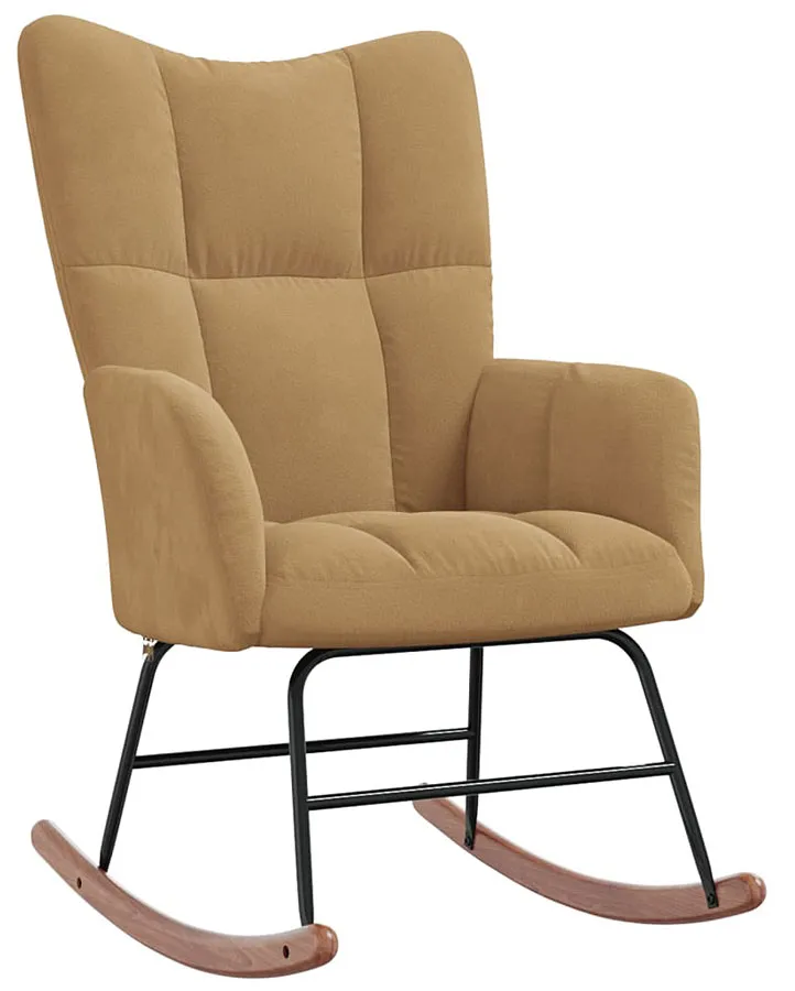 Brązowy nowoczesny fotel bujany tapicerowany F3-H68