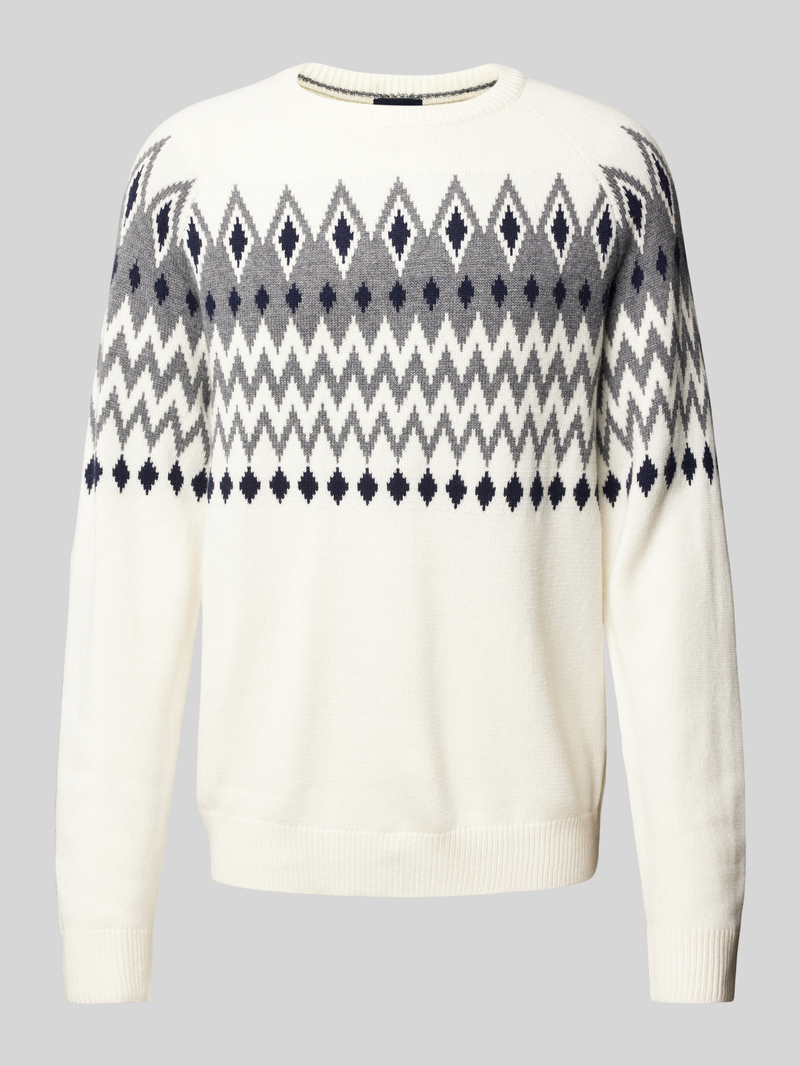 Sweter z dzianiny z okrągłym dekoltem