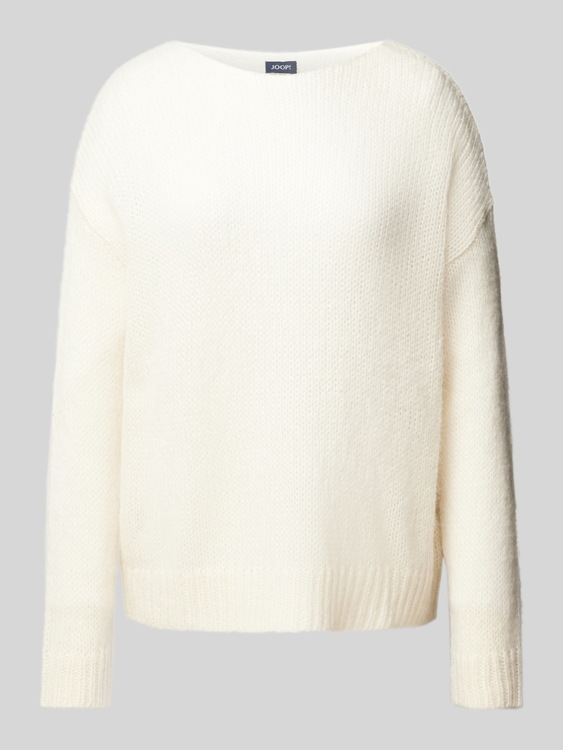 Sweter z dzianiny z okrągłym dekoltem