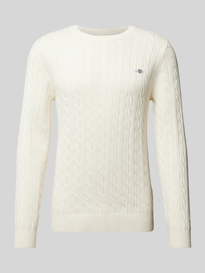 Sweter z dzianiny z wyhaftowanym logo