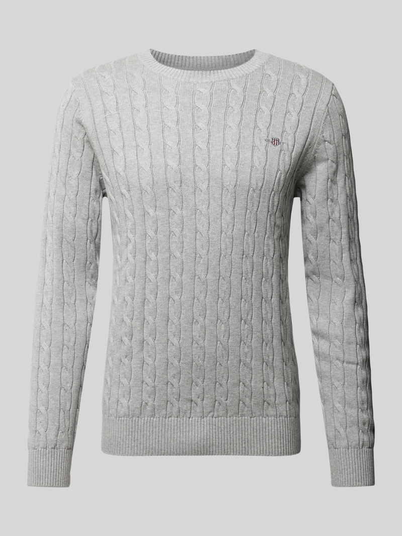Sweter z dzianiny z wyhaftowanym logo