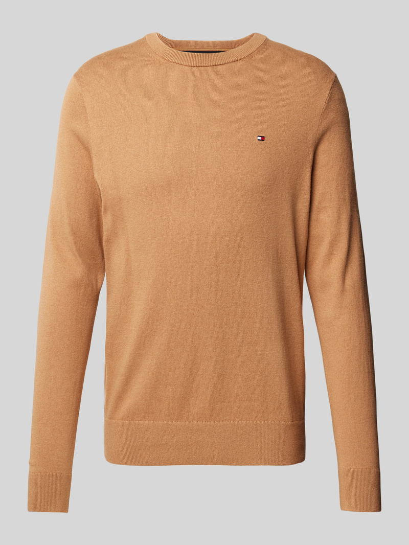 Sweter z dzianiny z wyhaftowanym logo model ‘PIMA’
