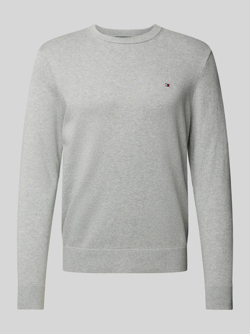 Sweter z dzianiny z wyhaftowanym logo model ‘PIMA’