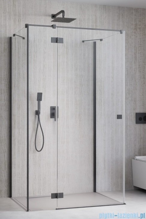 Radaway Essenza GunMetal Kdj+S kabina 80x100x80cm lewa szkło przejrzyste 1384051-01-01/1385022-92-01L/1384051-01-01