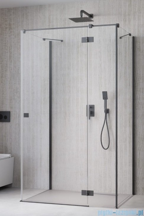 Radaway Essenza GunMetal Kdj+S kabina 80x100x80cm prawa szkło przejrzyste 1384051-01-01/1385022-92-01R/1384051-01-01