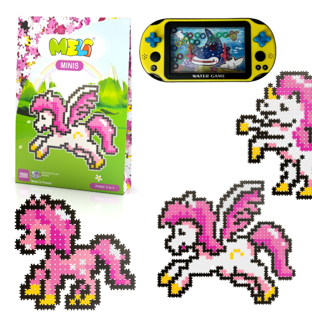 Klocki Meli Minis Pony 1000 Puzzle Wafle Konstrukcyjne 3w1+ Prezent
