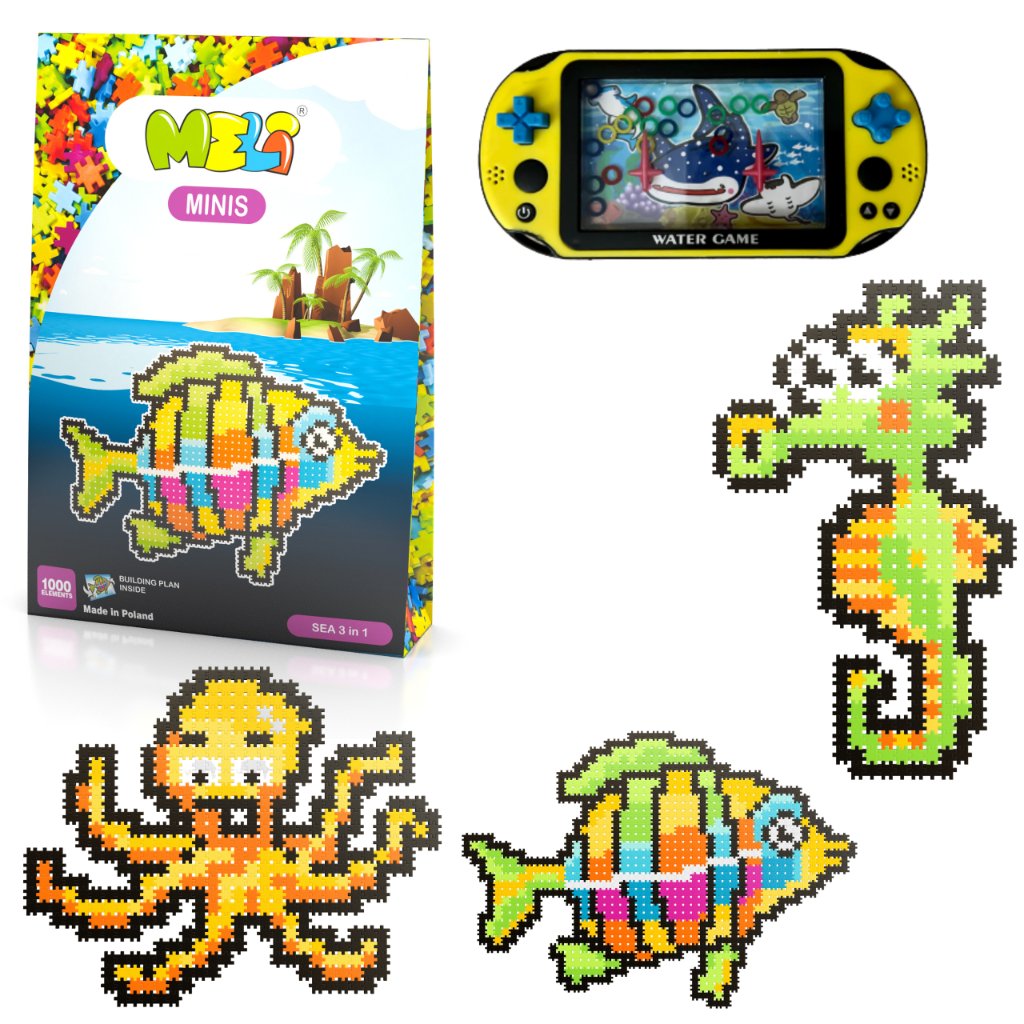 Klocki Meli Minis Sea 1000 Puzzle Wafle Konstrukcyjne 3w1 + Prezent