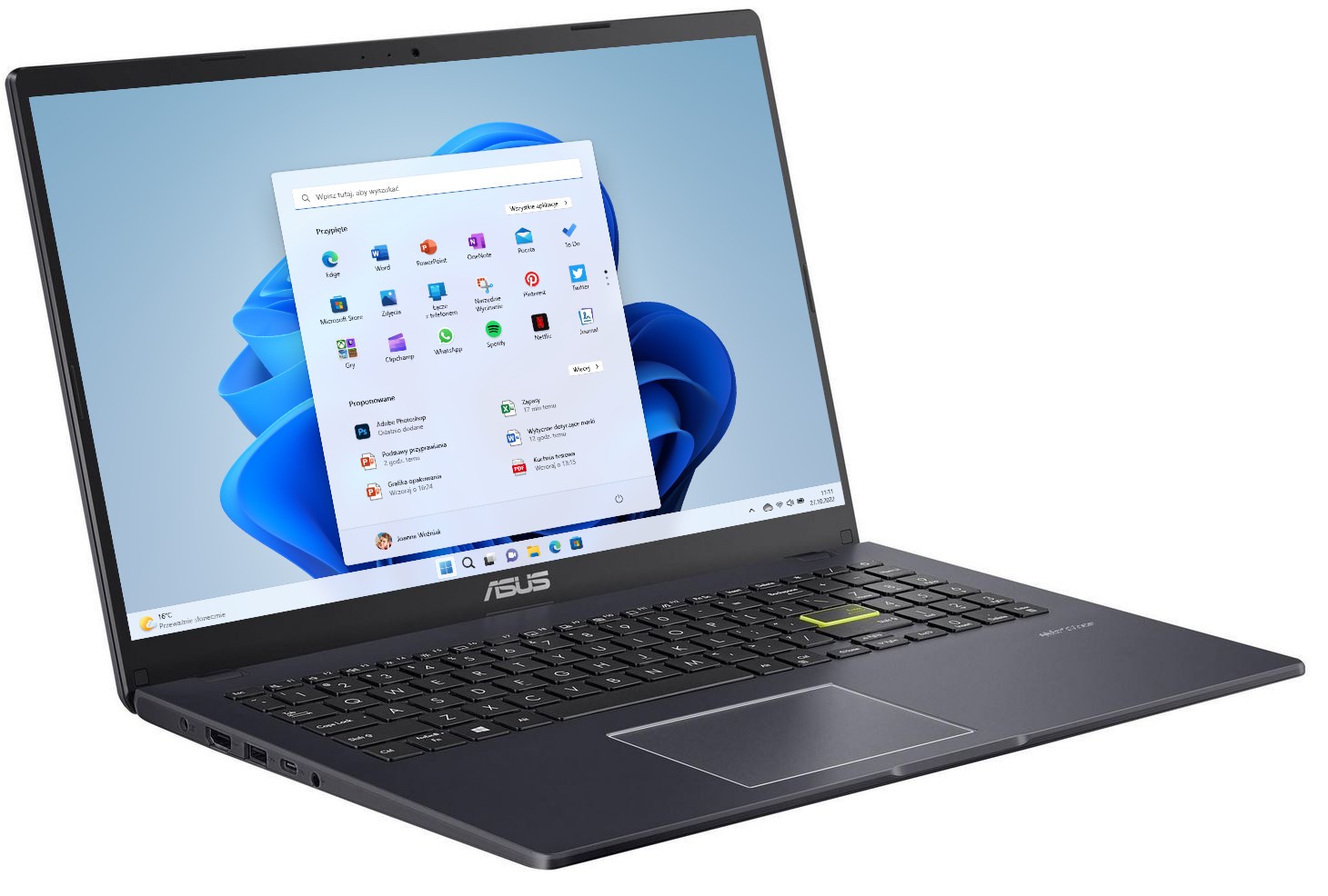 ASUS E510KA-EJ485WS Celeron M4500 15,6''-FHD 4GB 128GB W11HSM niebieski 90NB0UJ4-M00US0