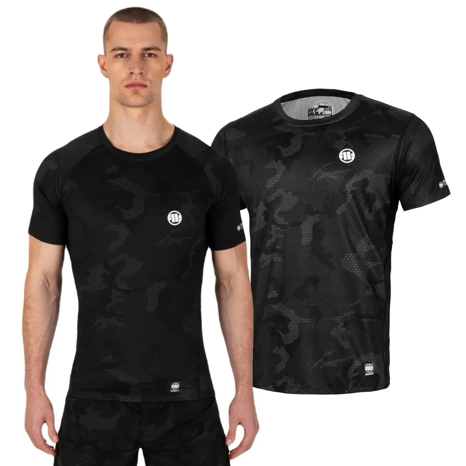 Koszulka Mesh Rashguard Pit Bull Performance Pro plus Net Camo II - All Black Camo