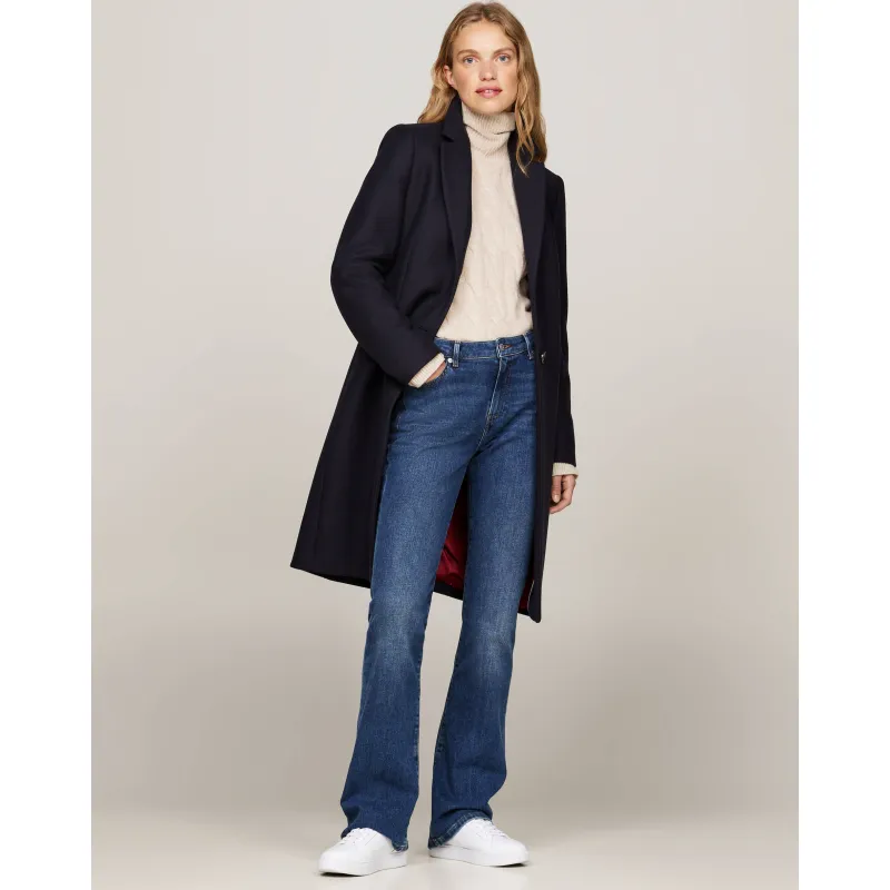 Tommy Hilfiger Wełniany płaszcz | z dodatkiem kaszmiru