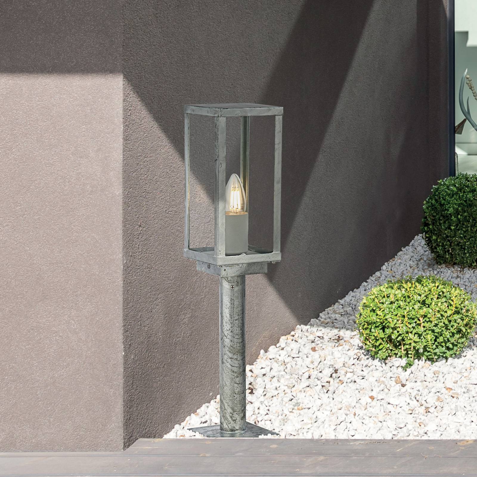 Searchlight Słupek oświetleniowy Box II, wysokość 50 cm, srebrny/przezroczysty, szkło,